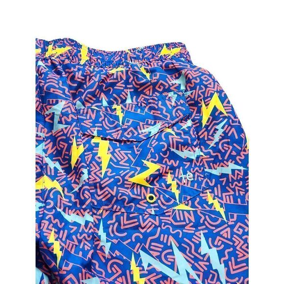 Tipsy Elves 90's print Size Large swim trunks Drawstring Stretch waist Pockets - Picture 5 of 10